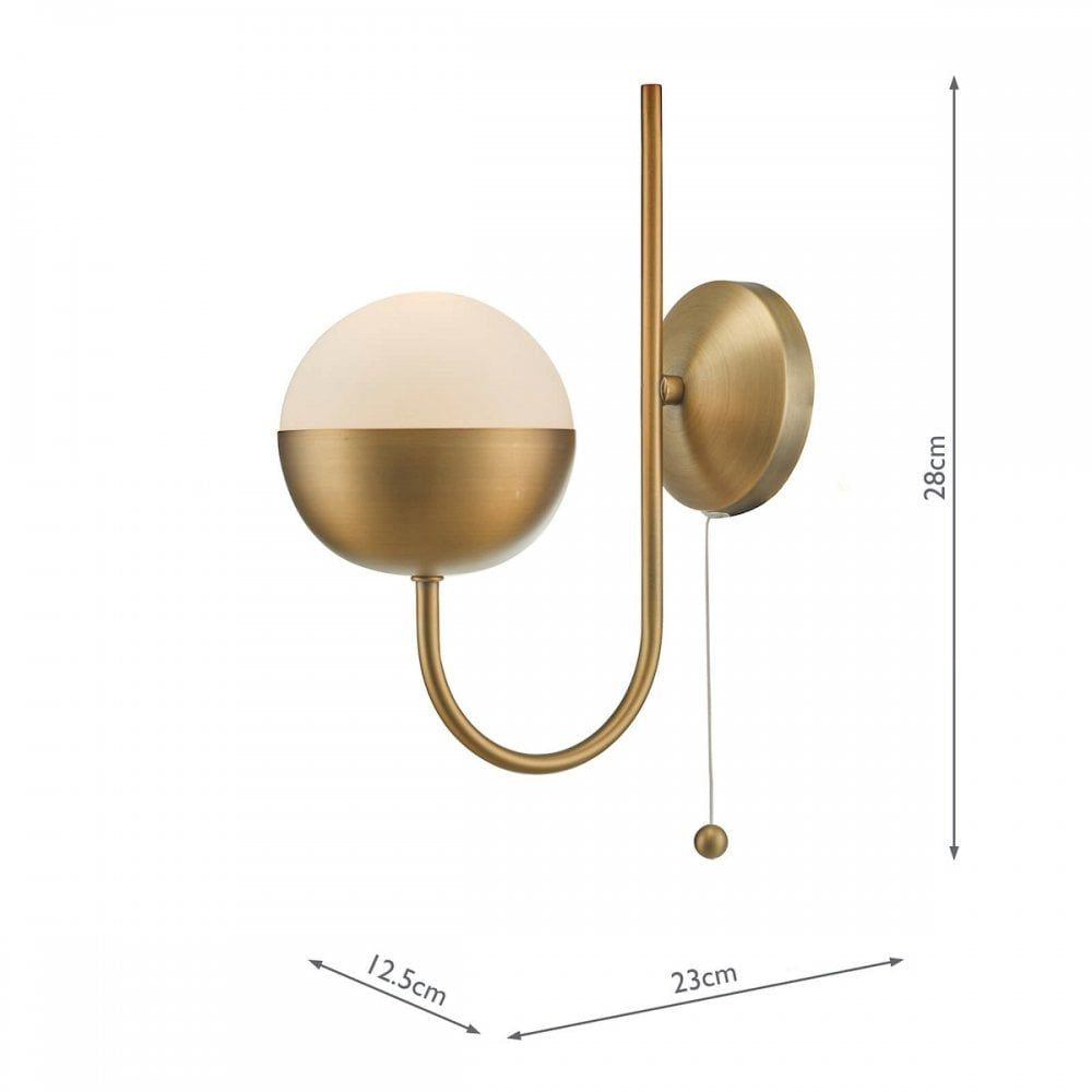 Dar AND0742 Andre 1 Light Wall Light Aged Brass