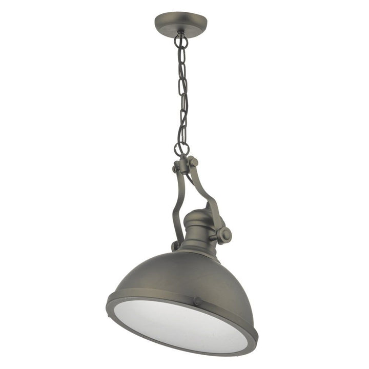 Dar ARO0167 Arona 1 Light Pendant Antique Pewter Glass