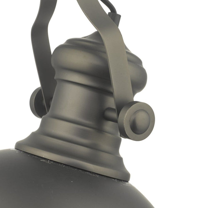 Dar ARO0167 Arona 1 Light Pendant Antique Pewter Glass
