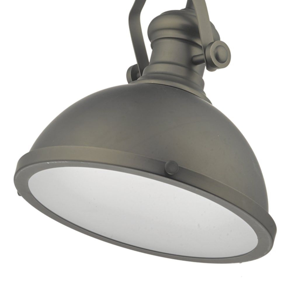 Dar ARO0167 Arona 1 Light Pendant Antique Pewter Glass
