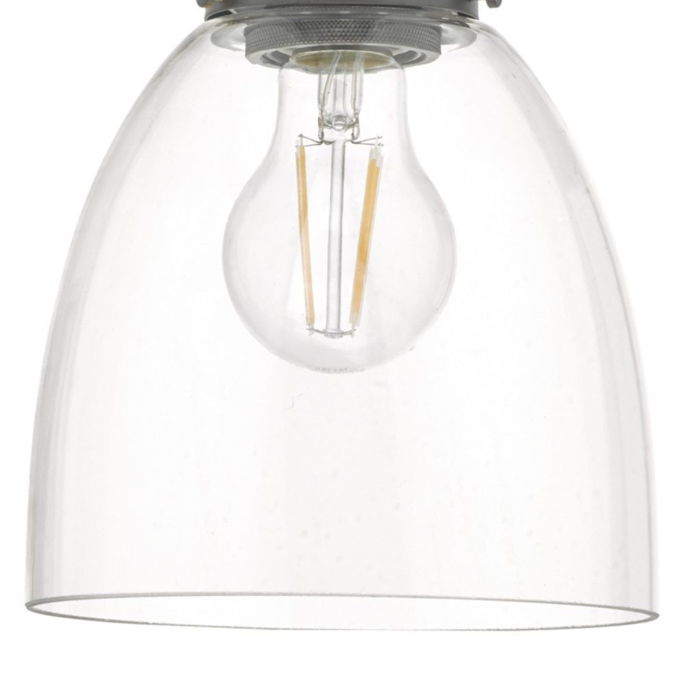 Dar ARV0161 | Arvin Pendant Light | Antique Chrome & Clear Glass