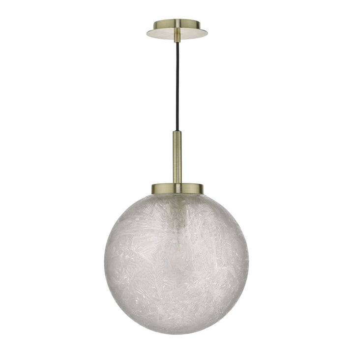 Dar AVA0141 | Avari Pendant Light | Satin Brass & Frosted Glass