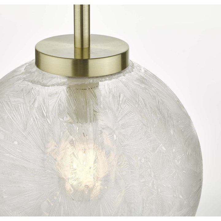 Dar AVA0141 | Avari Pendant Light | Satin Brass & Frosted Glass