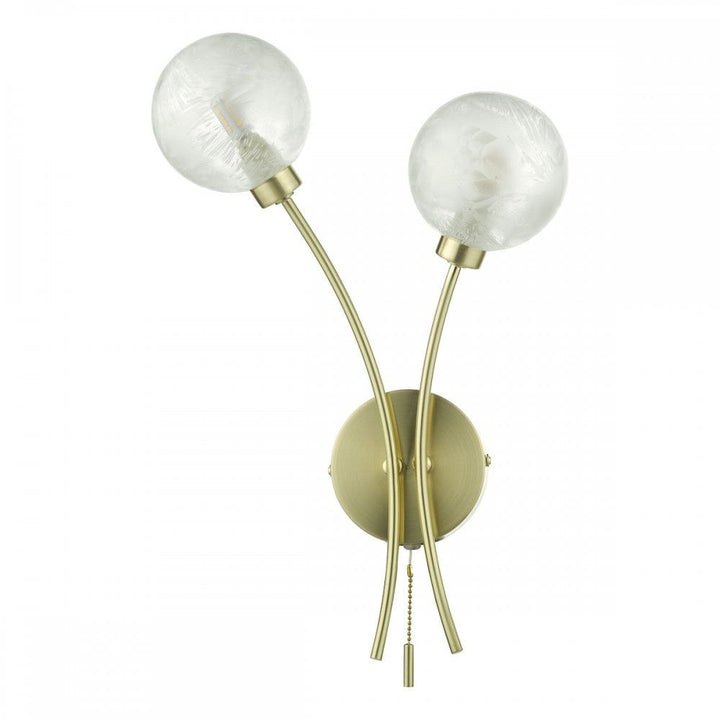 Dar AVA0941 | Avari Wall Light | 2 Light | Satin Brass & Frosted Glass