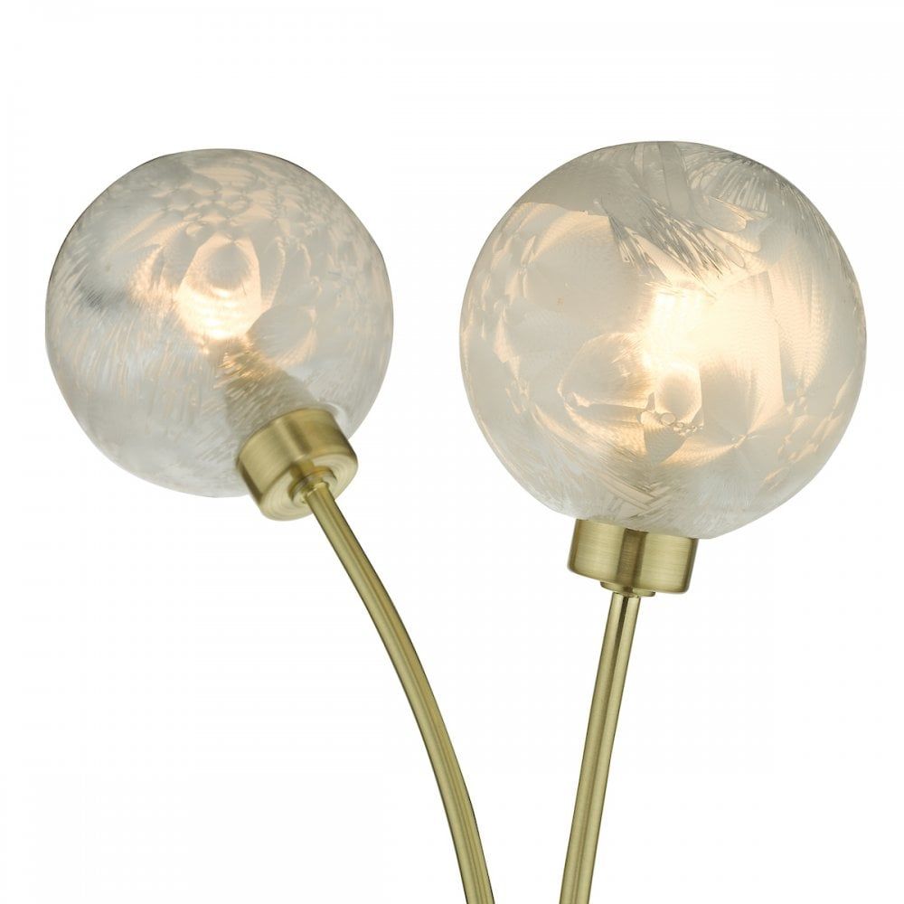 Dar AVA0941 | Avari Wall Light | 2 Light | Satin Brass & Frosted Glass