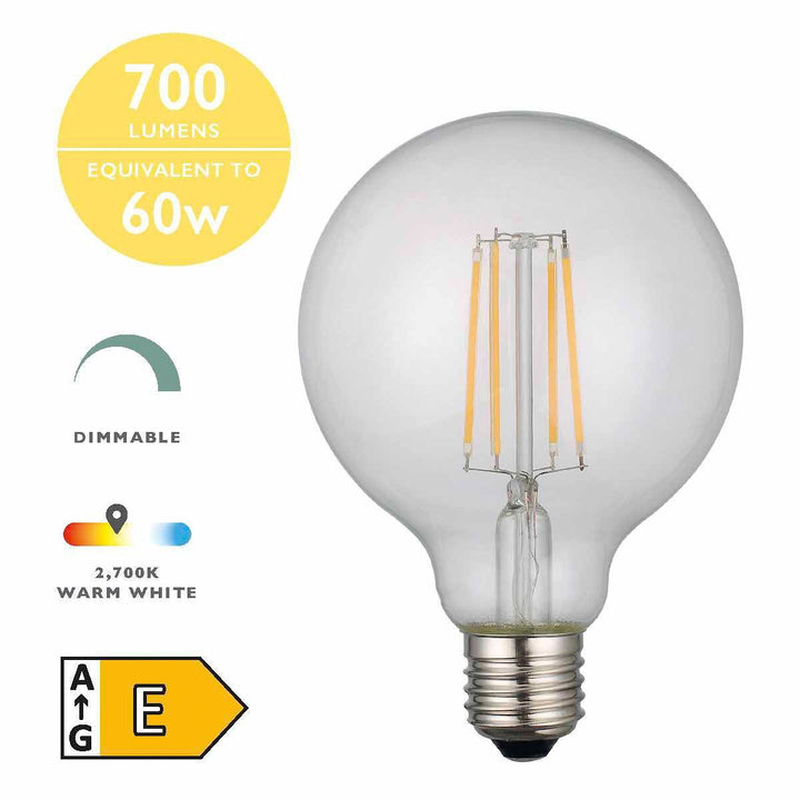 Dar BUL-E27-LED-19-I E27 Globe 6w LED Single Bulb Warm White Dimmable