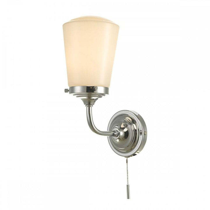Dar CAD0750 Caden Bathroom Wall Light Polished Chrome Opal Glass