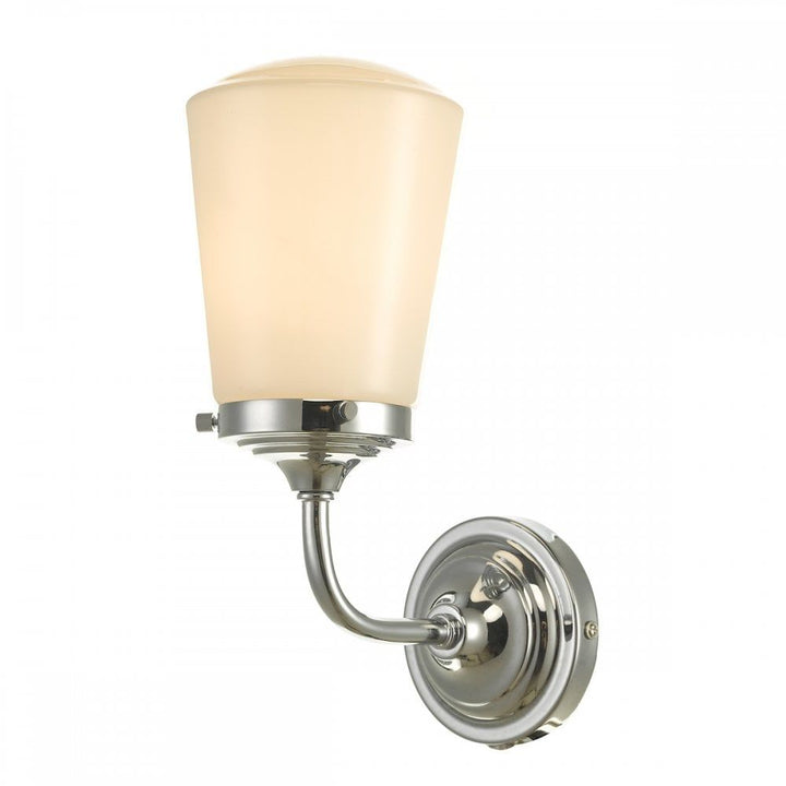 Dar CAD0750 Caden Bathroom Wall Light Polished Chrome Opal Glass