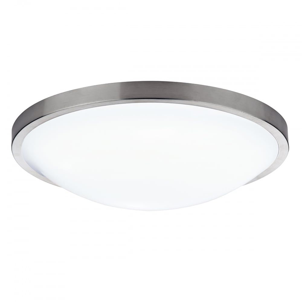 Dar DOV5246 | Dover Flush Light | Satin Chrome | Acrylic Round Design