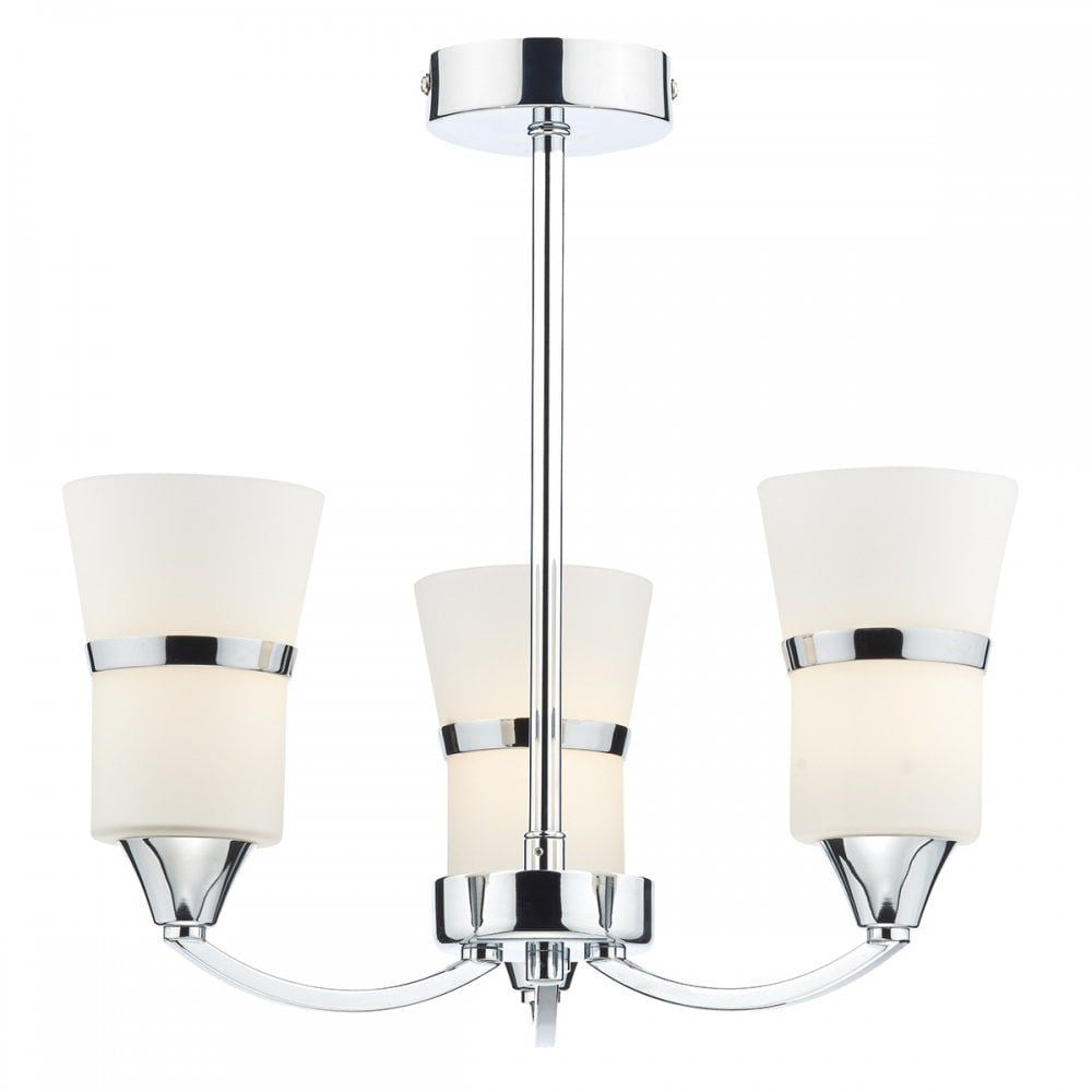 Dar DUB0350/LED | Dublin | Semi-Flush Ceiling Light | Polished Chrome