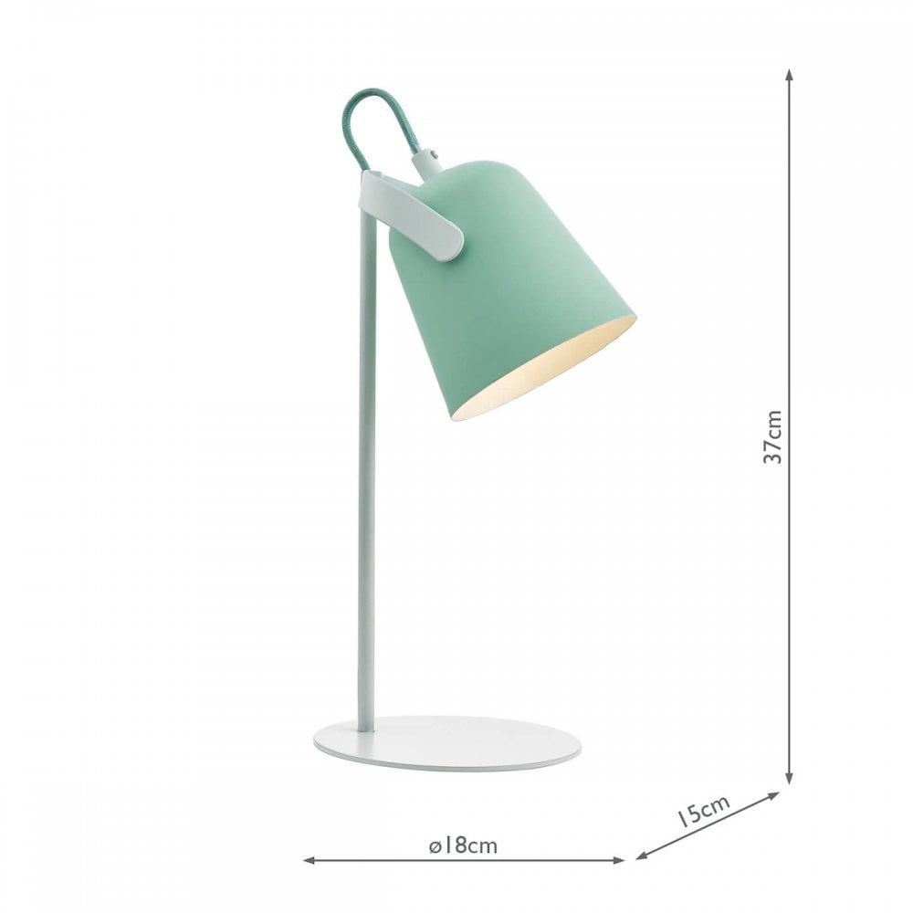 Dar EFF4124 Effie Table Lamp Pale Green And White