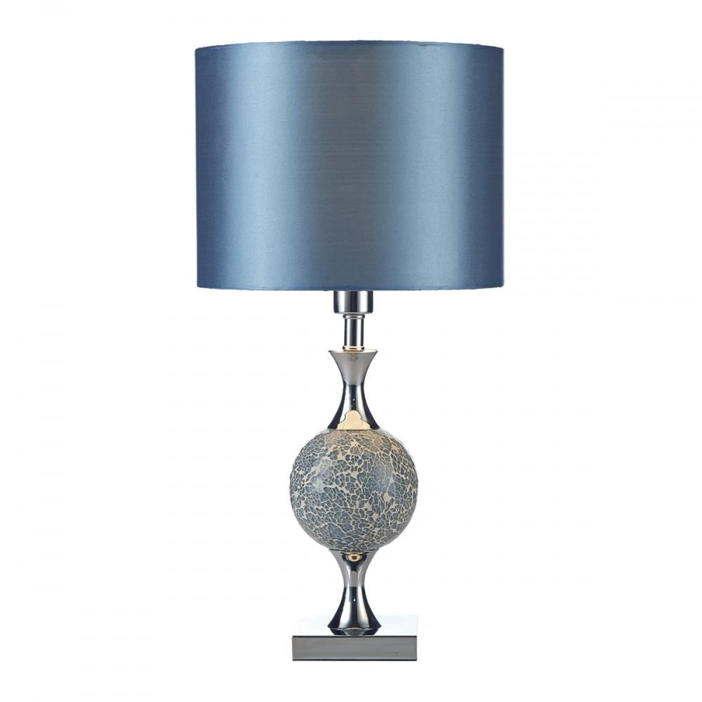 Dar ELS4223 Elsa Table Lamp Blue Mosaic With Shade