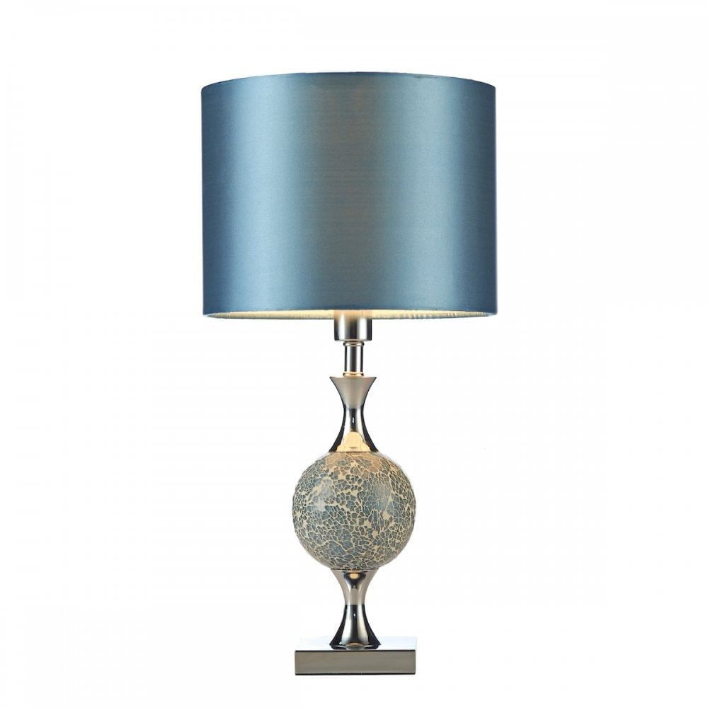 Dar ELS4223 Elsa Table Lamp Blue Mosaic With Shade