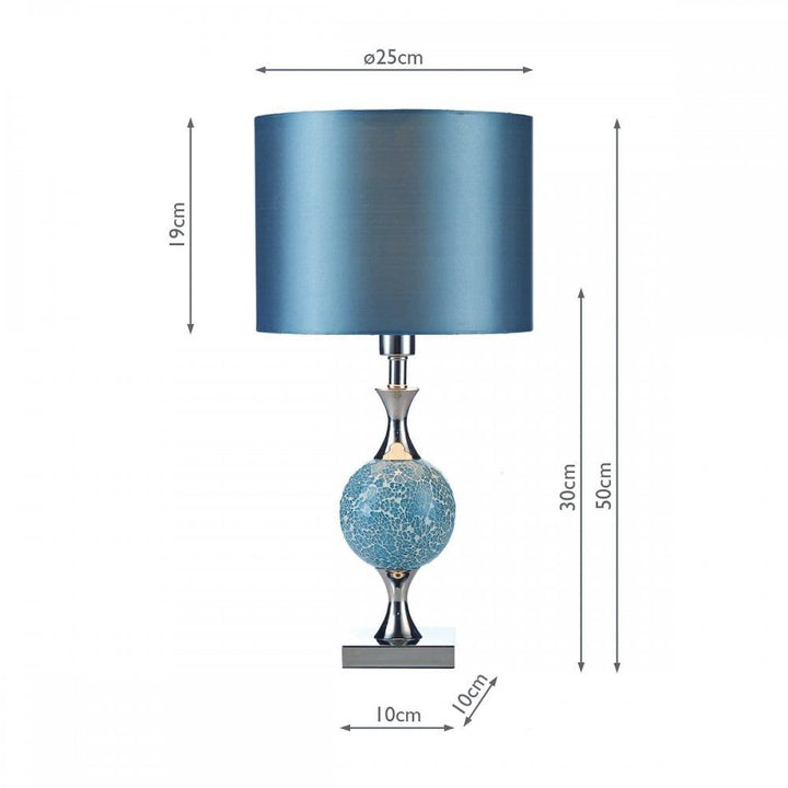 Dar ELS4223 Elsa Table Lamp Blue Mosaic With Shade