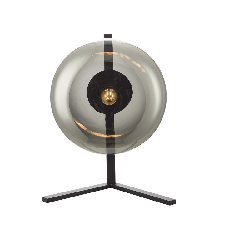 Dar ERL4110 Erla Table Lamp Smoked Glass And Matt Black