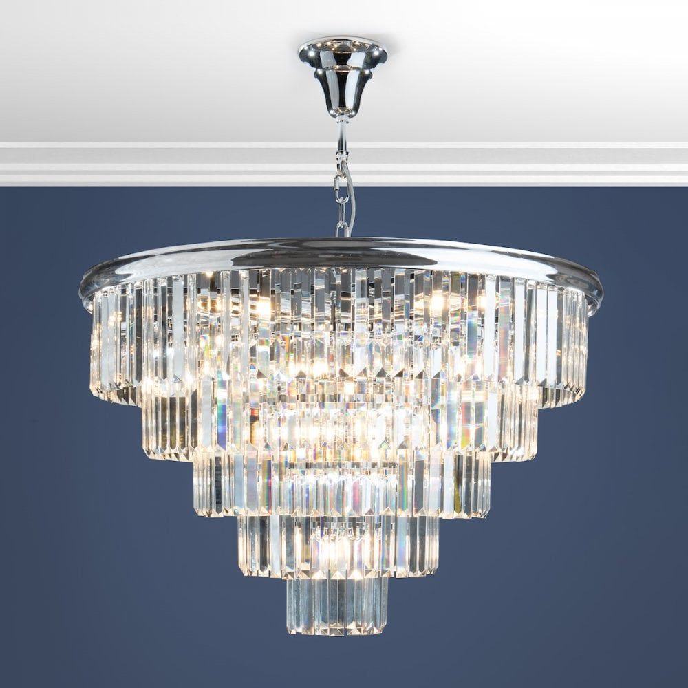 Dar EUL1250 | Eulalia | 12 Light Chandelier | Polished Chrome Crystal