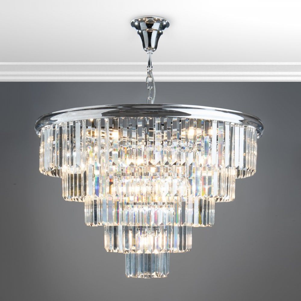 Dar EUL1250 | Eulalia | 12 Light Chandelier | Polished Chrome Crystal