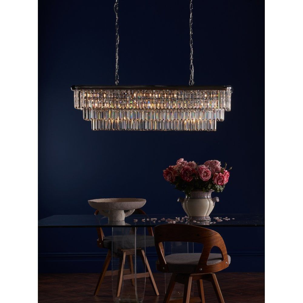 Dar EUL2350 | Eulalia | 10-Light Polished Chrome Crystal Chandelier