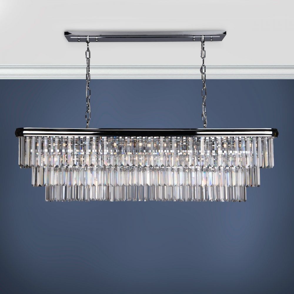 Dar EUL2350 | Eulalia | 10-Light Polished Chrome Crystal Chandelier