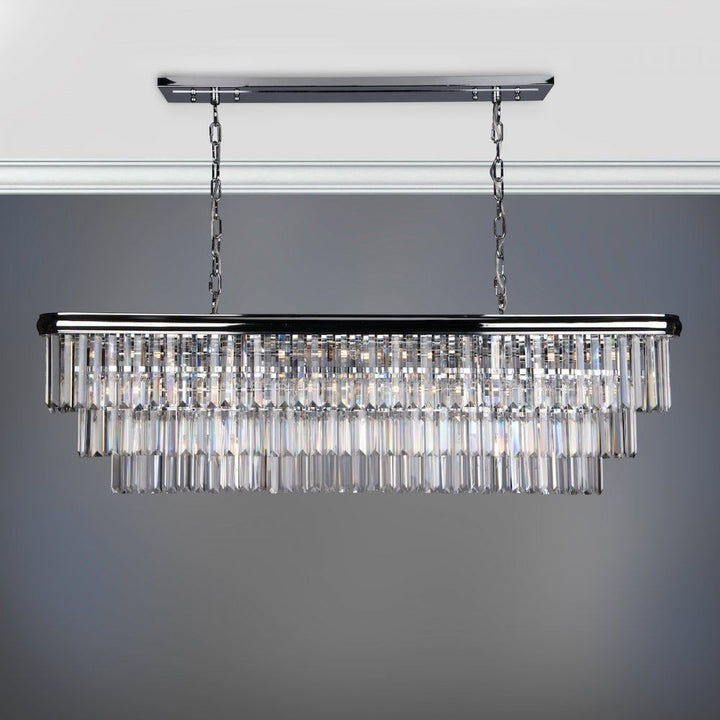 Dar EUL2350 | Eulalia | 10-Light Polished Chrome Crystal Chandelier