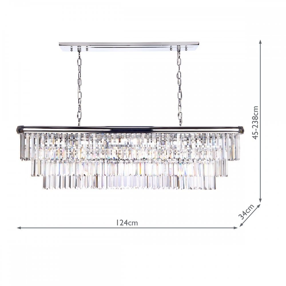 Dar EUL2350 | Eulalia | 10-Light Polished Chrome Crystal Chandelier