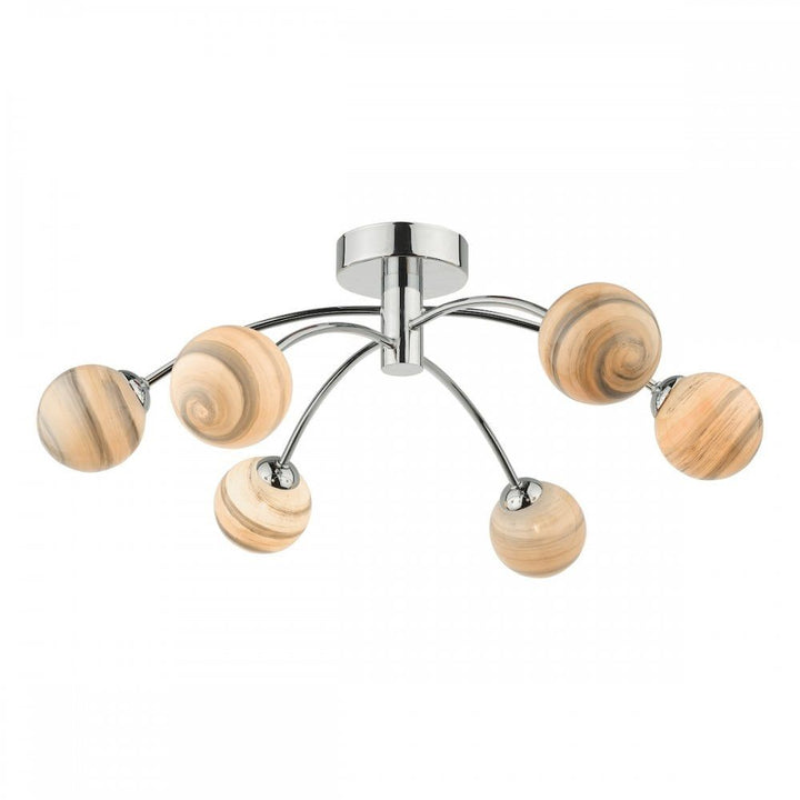 Dar IZZ0650-07 | Izzy Semi-Flush Light | Chrome with Swirl Glass