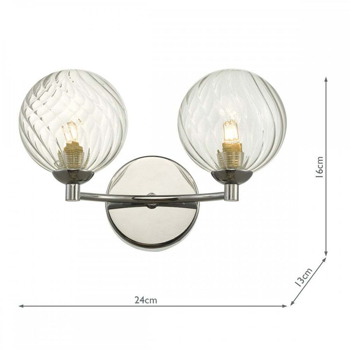 Dar IZZ0950-03 | Izzy Wall Light | Chrome with Twisted Glass