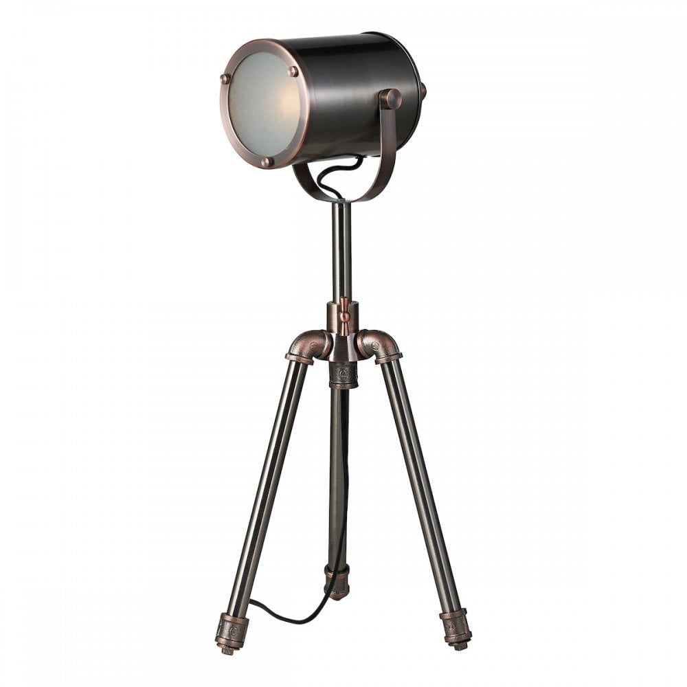 Dar JAK4021 Jake Task Table Lamp Antique Silver And Copper