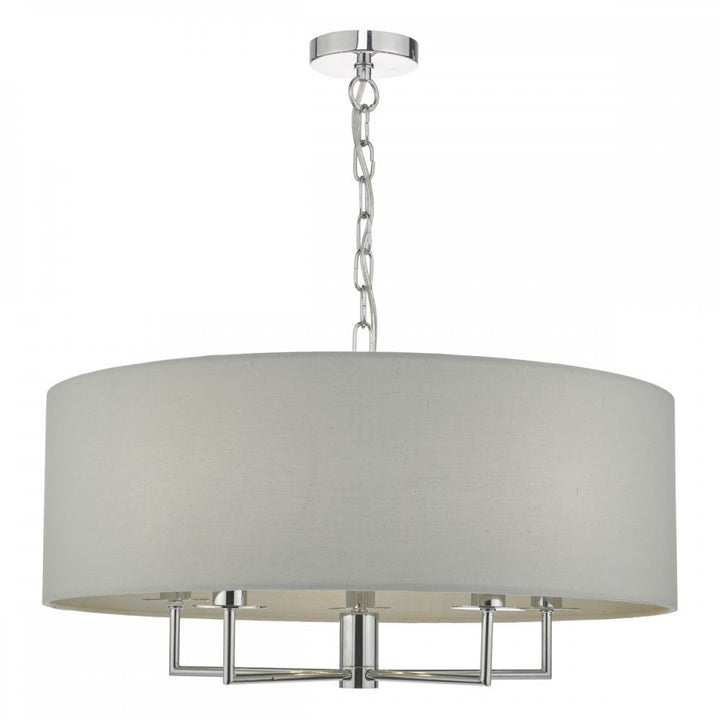 Dar JAM0539 | Jamelia 5 Light Pendant | Polished Chrome Grey