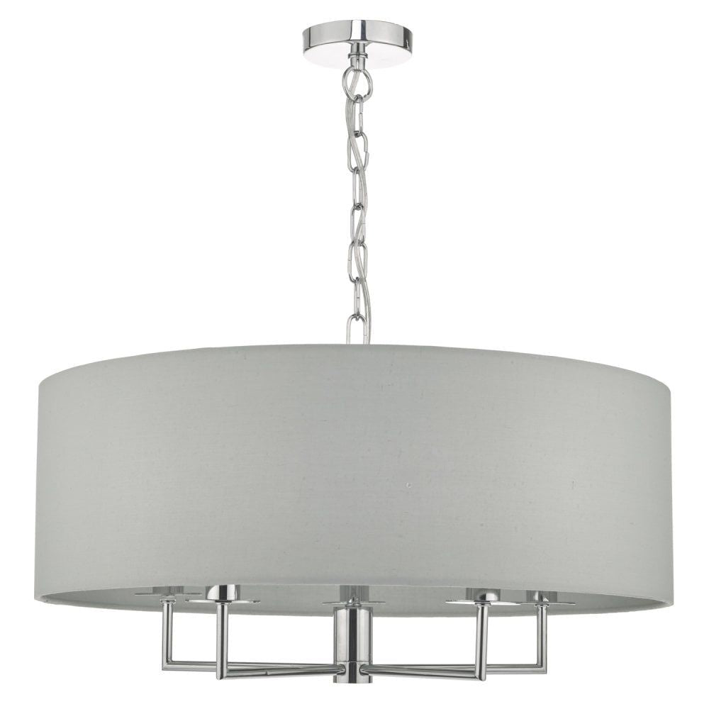 Dar JAM0539 | Jamelia 5 Light Pendant | Polished Chrome Grey