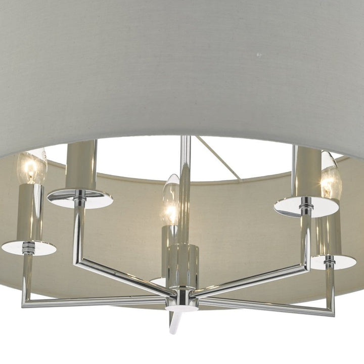 Dar JAM0539 | Jamelia 5 Light Pendant | Polished Chrome Grey