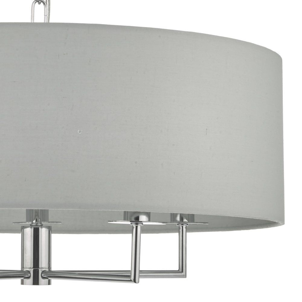 Dar JAM0539 | Jamelia 5 Light Pendant | Polished Chrome Grey