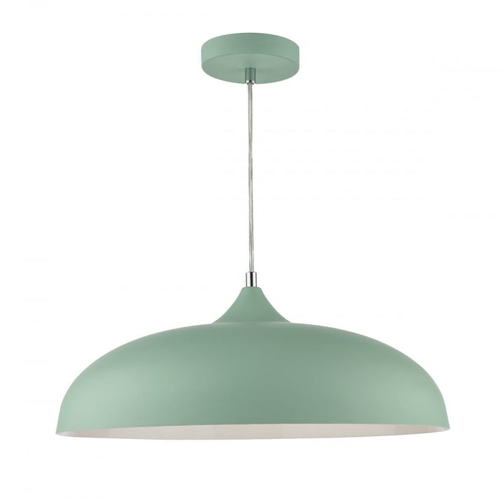 Dar KAE0124 Kaelan 1 Light Pendant Matt Pale Green