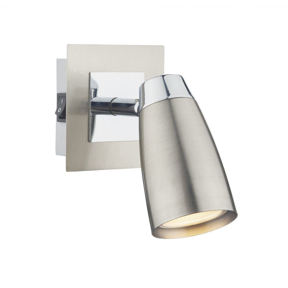 Dar LOF0746 | Loft Low Energy Wall Light | Satin and Polished Chrome