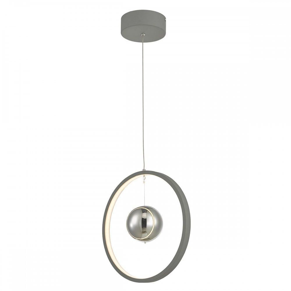 Dar MER0139 | Mercury LED 1-Light Pendant | Vertical Grey