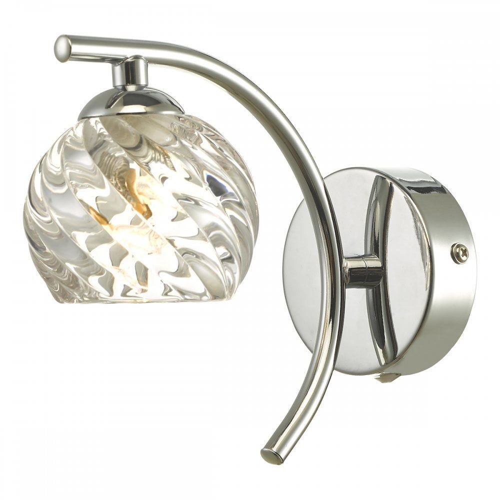 Dar NAK0750-05 | Nakita Wall Light | Polished Chrome & Twisted Glass