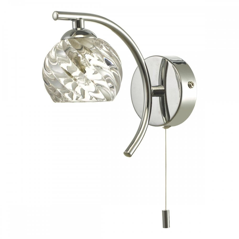 Dar NAK0750-05 | Nakita Wall Light | Polished Chrome & Twisted Glass