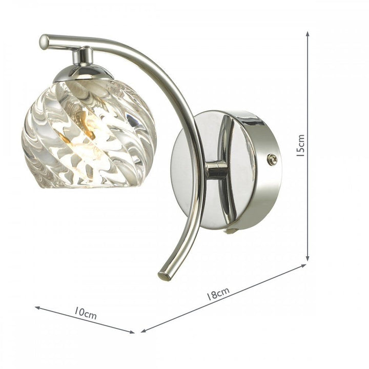 Dar NAK0750-05 | Nakita Wall Light | Polished Chrome & Twisted Glass