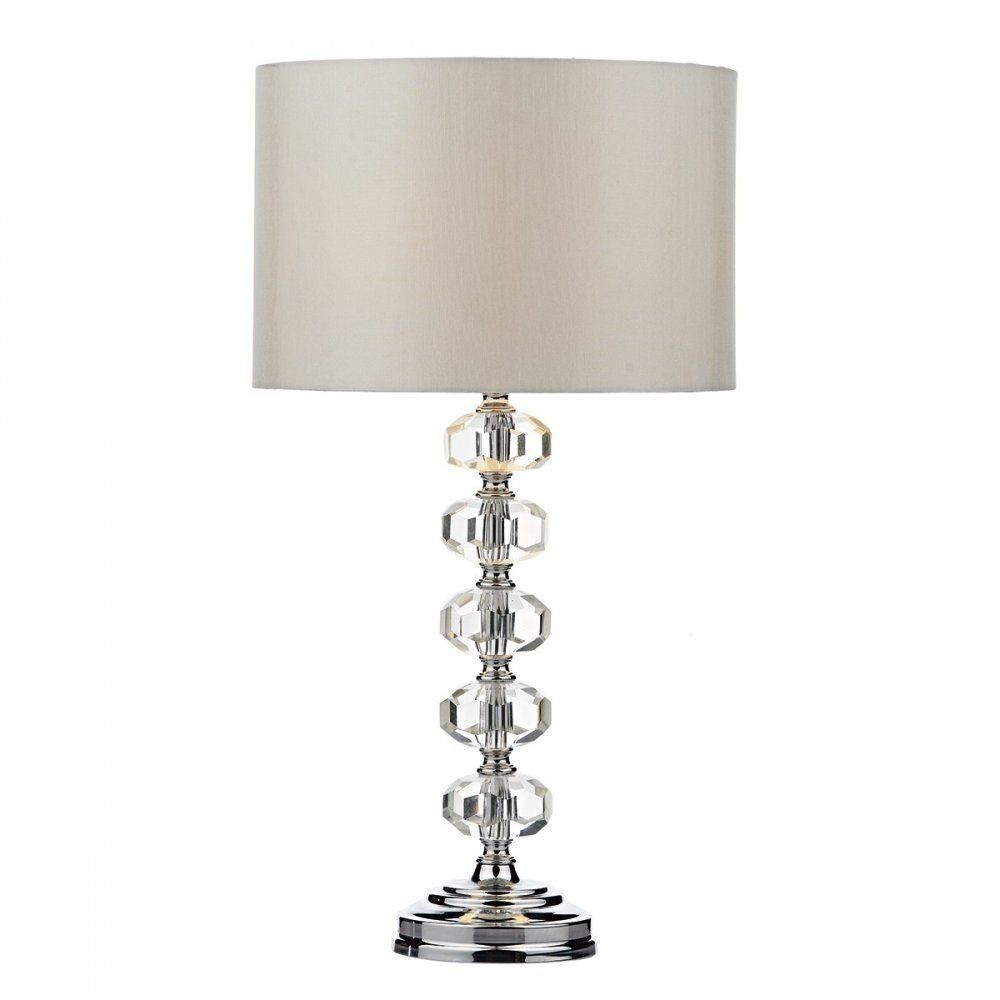 Dar OLE4250 | Oleana Table Lamp | Polished Chrome & Crystal