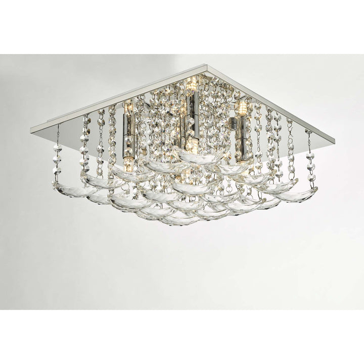 Dar ORE5450 | Orella 5 Light Flush | Polished Chrome & Crystal Charm