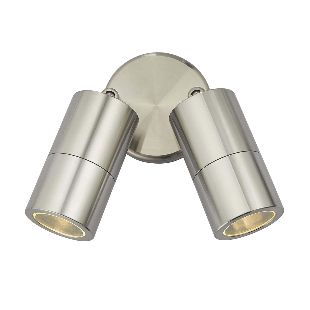 Dar ORT0968 | Ortega 2 Light Wall Light | Brushed Aluminium