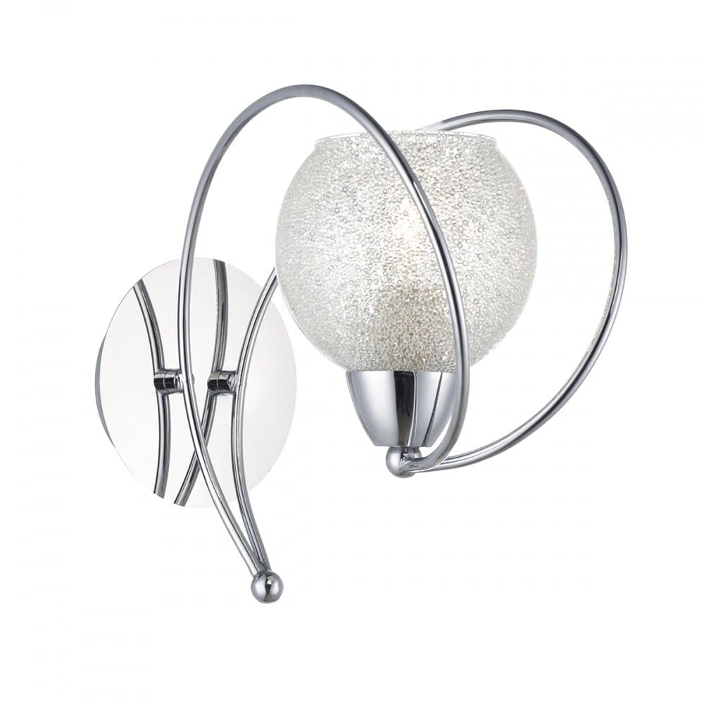 Dar RAF0750 | Rafferty Wall Light | Polished Chrome with Crystal Shade