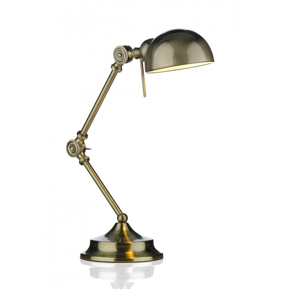 Dar RAN4075 | Ranger Table Lamp | Antique Brass Adjustable Desk Light