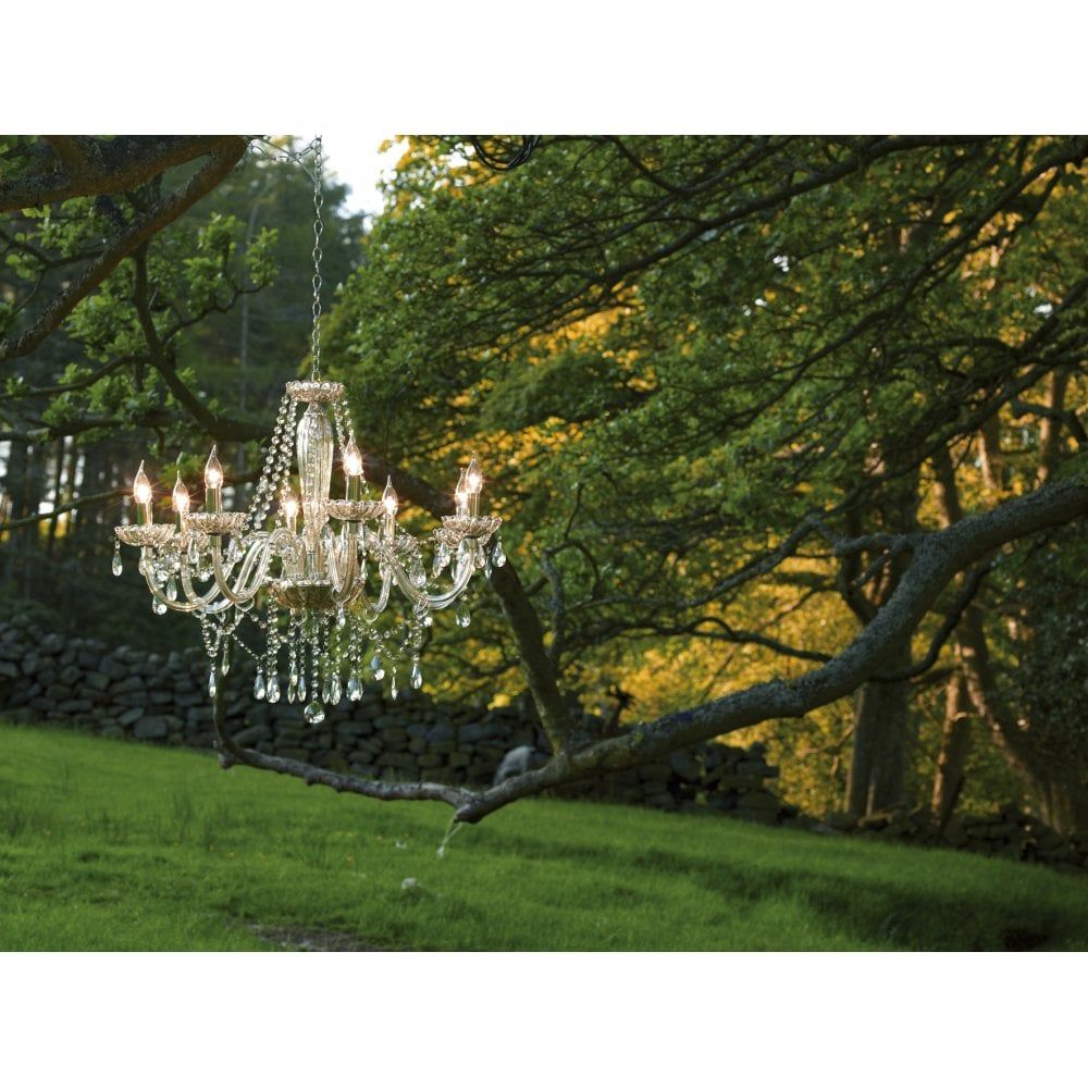 Dar RAP0806 | Raphael 8-Light Chandelier | Champagne Crystal Grandeur