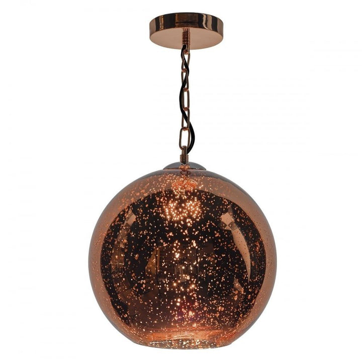 Dar SPE0164 | Speckle 1 Light Pendant | Speckled Copper Glass