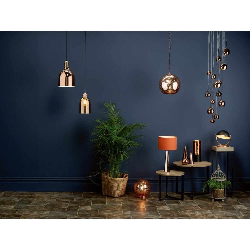 Dar SPE0164 | Speckle 1 Light Pendant | Speckled Copper Glass