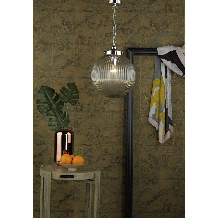 Dar TAM0138 | Tamara | Satin Nickel/Clear 1 Light Pendant