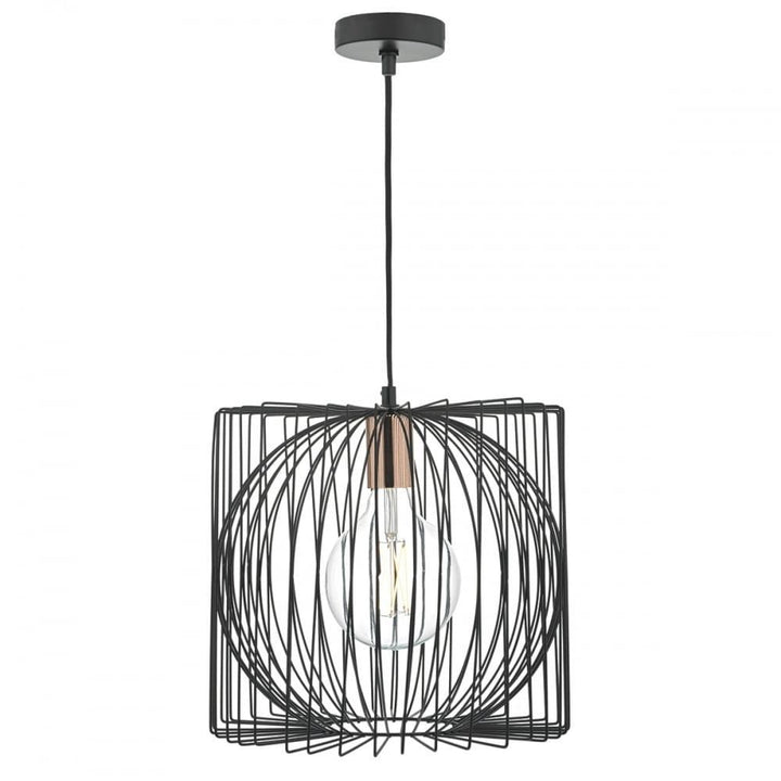 Dar TAP0122 | Taplow | 1 Light Pendant | Black/Copper