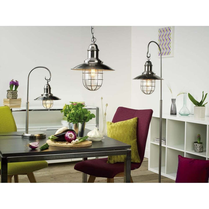 Dar TER0161 | Terrace |  1 Light Pendant | Antique Chrome