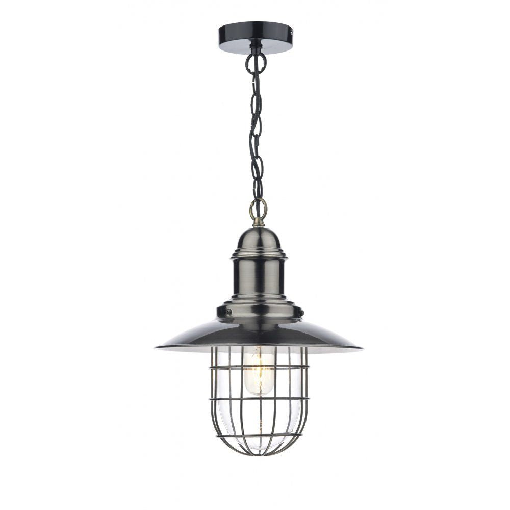 Dar TER0161 | Terrace |  1 Light Pendant | Antique Chrome